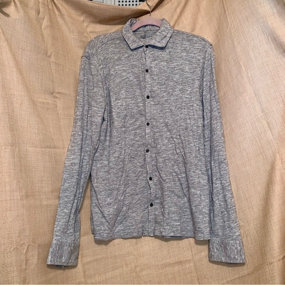 👔 Men's J.FERRAR Solid Grey Button Long Sleeve Shirt size Medium - Picture 1 of 5